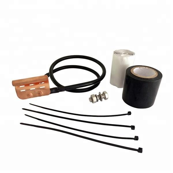 Kit de aterramento de cabo coaxial padrão para cabo coaxial trançado ondulado de 1/4 3/8 pol.