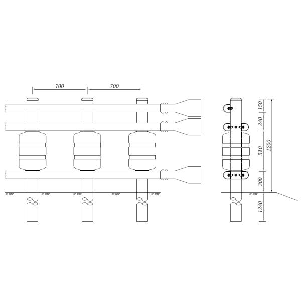 Защита от дорожного движения с помощью рельсового ограждения с горячим оцинкованным покрытием