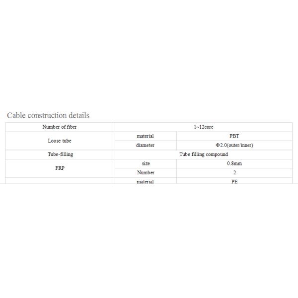 GYFXTY Fiber Optic Cable Aerial All Dielectric Uni - Tube 6 Core