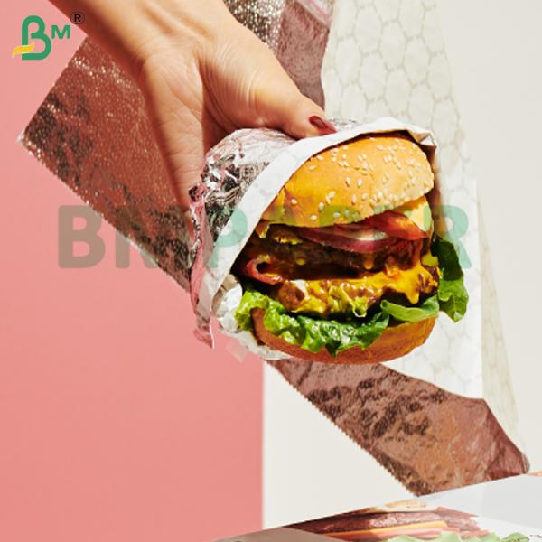 Food Garde  Efficient Heat Sealability 56gsm Silver Fast Food Aluminum Foil Paper