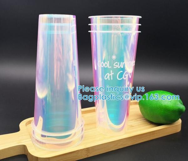 U Shaped Creative Disposable Glitter Cup, Beverage Juice Coffee Tea Takeaway Cups, Milk Shake Smoothie