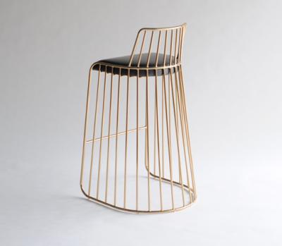 Metal Modern Bar Chairs Bride ' S Veil Bar Stool Upholstered Seat With Optional Size
