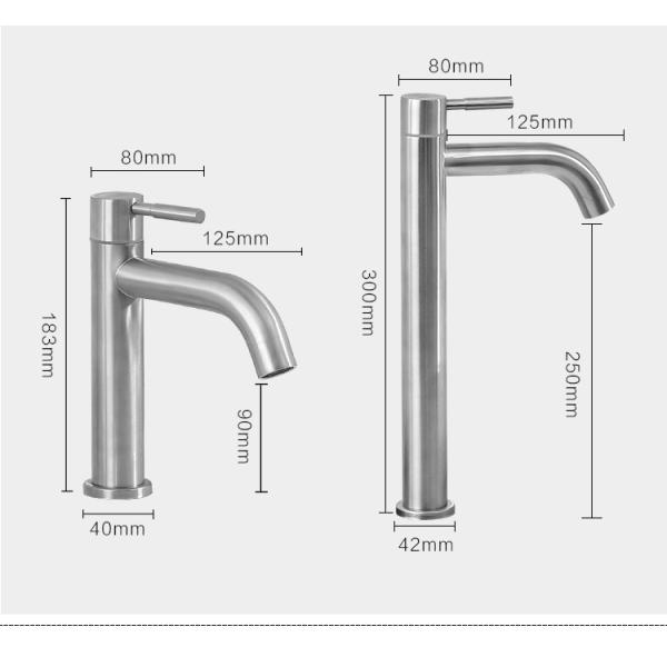Животиков таза холодной воды сосуда Одно-ручки нержавеющей стали SUS304 Faucets Bathroom одиночных стильные в черноте Sn штейновой