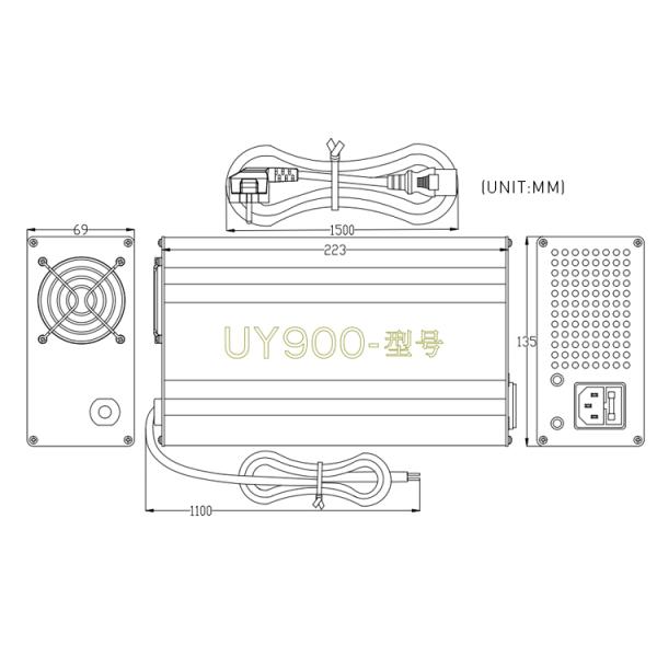 заряжатель батареи заряжателя 900w тележки гольфа 48v 36v 24v 12v умный всеобщий