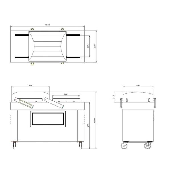 Câmara dois máquina de empacotamento do tampo da mesa de Min Vacuum Seal Packing Machine de 4 tempos