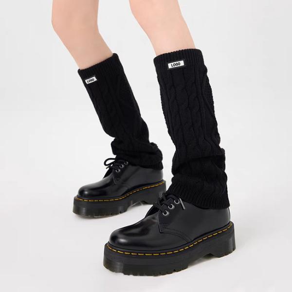 Étiquettes tissées pour femmes chauffants pour jambes d'hiver