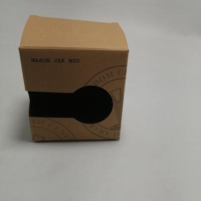 caixa de empacotamento do papel de embalagem de 700gsm Para a caixa de presente cerâmica do copo com janela
