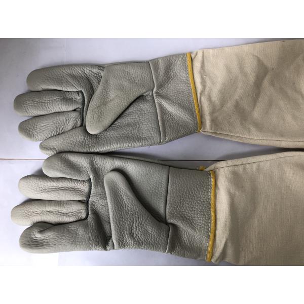 High Quality White Cowskin Bee Glove With Thick Cuff