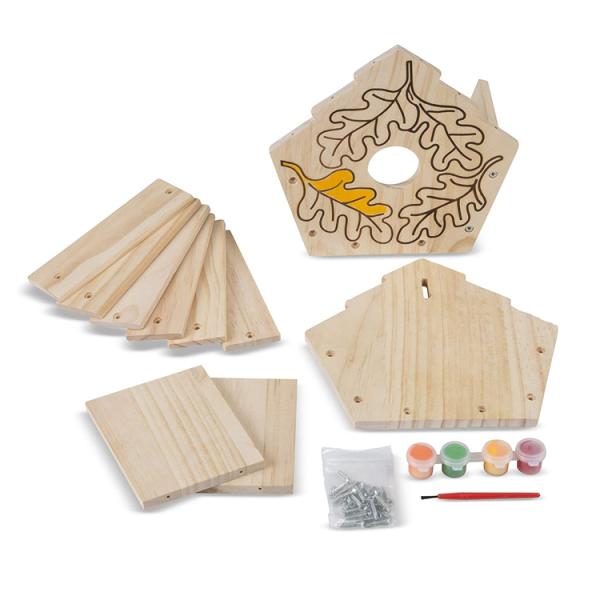 Customized Logo Acceptable Wooden Bird Feeder for Feeding Wild Birds in Decorative Paint