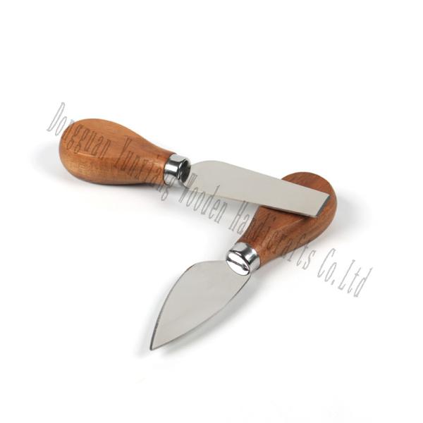 Mini Knife Butter Knife Spatula Stainless Cheese Slicer Cutter 3 Cheese Knives Set Wood Handle