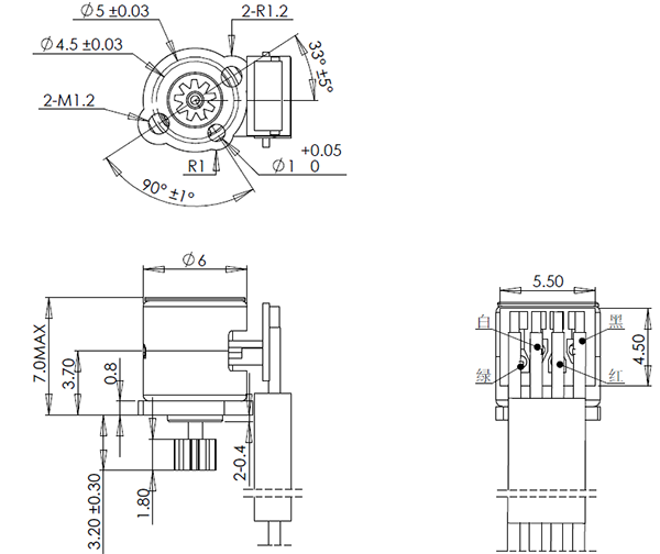 Зубы Stepper мотора 9 VSM0613 мини 6mm зацепляют DC шагая мотора 3.3V постоянного магнита