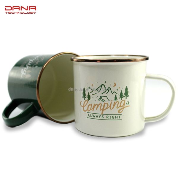 12oz Customized Color Sublimation Camping Enamel Mug Sets Tea Coffee Mug Logo Included