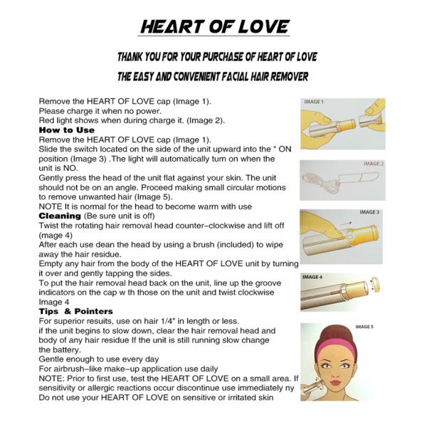 Rechargeable Mini Painless Face Hair Remover Gold Plated Lipstick Shaped