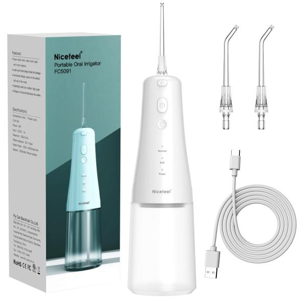 Electric Jet Cordless Water Flosser , 300ml Water Jet Dental Flosser