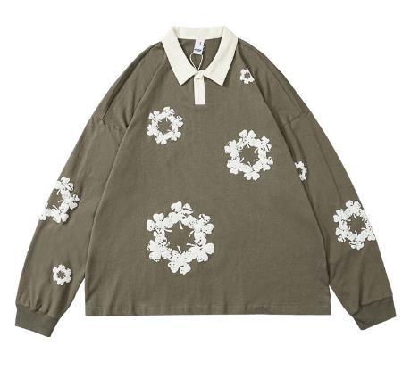 Camisa unisex fraca do polo T do floco de neve da cópia do sopro de Casual Long Sleeve do fabricante de roupa da quantidade pequena
