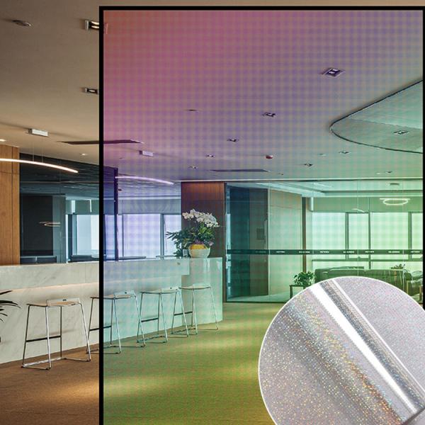 Office Home Decoration Glass Film with Back Glue and 6 Different Colors in Shining Rainbow Effect