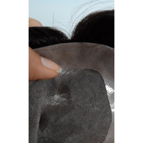 Human Hai Fine Mono With Npu Around Toupee For Men Hair Replacement