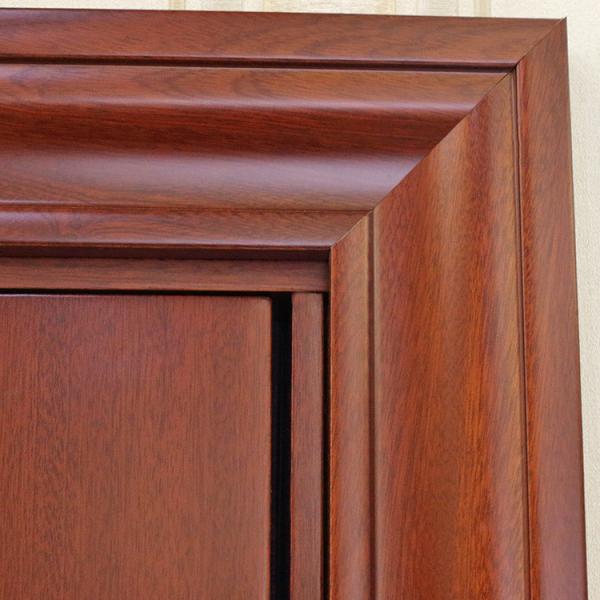 PU Painting Solid Wood Carved Doors 88cm Width Interior Wooden Door