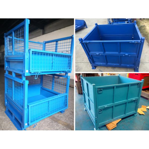 A50: Almacenamiento apilables y plegables de malla de acero paleta de alambre jaula contenedor para paletas de malla de alambre en la caja de trabajo