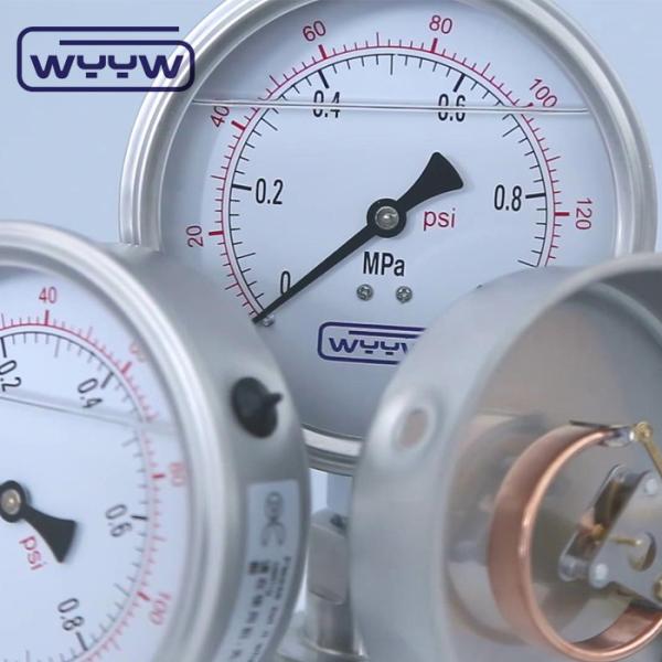 100mm Oil Thread Chromed Bourdon Tube Type Pressure Gauge Bottom Mount