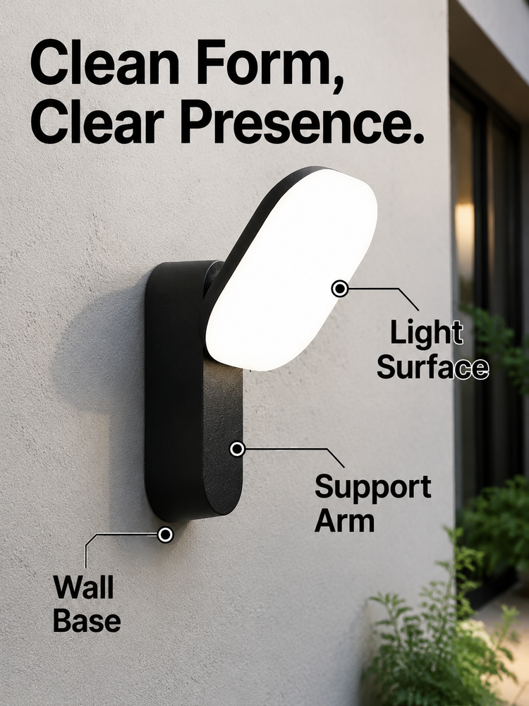 10W Adjustable LED Outdoor Wall Mount Lighting With Rotatable Panel 3000K IP65 Rating