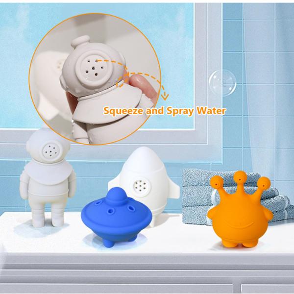 PAISEN Bpa Free Silicon Soft Toys Toddler Kids Water Spray Bathing Toy Shower Silicone Baby Bath Toys Set For Children Toddlers