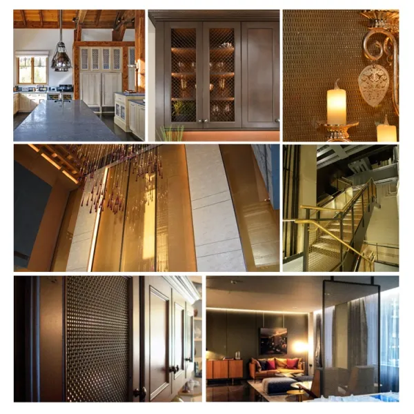 Decorative Metal Crimped Stainless Steel Flat Wire Screen Mesh for Furniture Cabinets