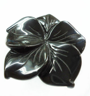 Oem White / Black / Brown / Green Flower Gemstone Carving  Decorative Jewelry Making