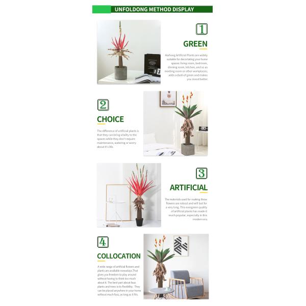 Thick Leaves Artificial Potted Flower Aloe Indoor Decor Realistic Appearance Plant