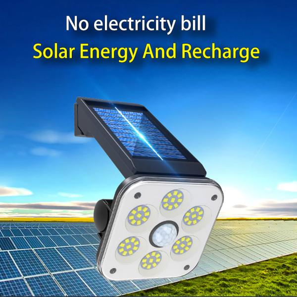 Solar Motion Sensor Wall Light, 54LED Led Solar Light Outdoors Waterproof Solar Power Garden Light