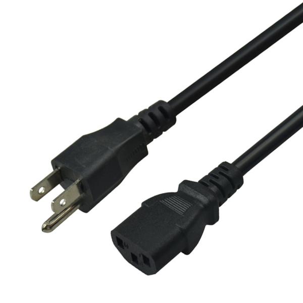 Customizable 1.5mtrs USA Power Cord PE PVC For Computer Black Color