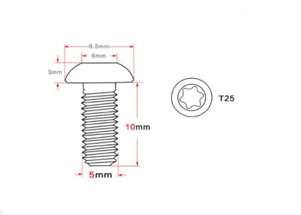 Disk Brake Rotor Bolts Torx Titanium Bicycle Parts fastenners bolts M5 x 10mm