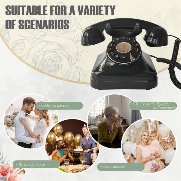 Wedding Telephone Guest Book 32GB Storage & Clear Sound Quality Simple Design for Easy Operation Capture Every Moment