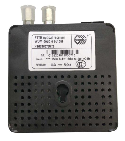 FTTH Optical Receiver Manufacturers WDM Double Output Huanshun HSGS10076W/2 Series