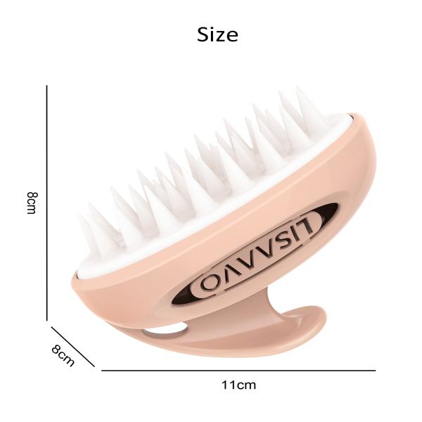 3 Interchangeable Scrubber Scalp Massager Pink Hair Washing Scalp Brush