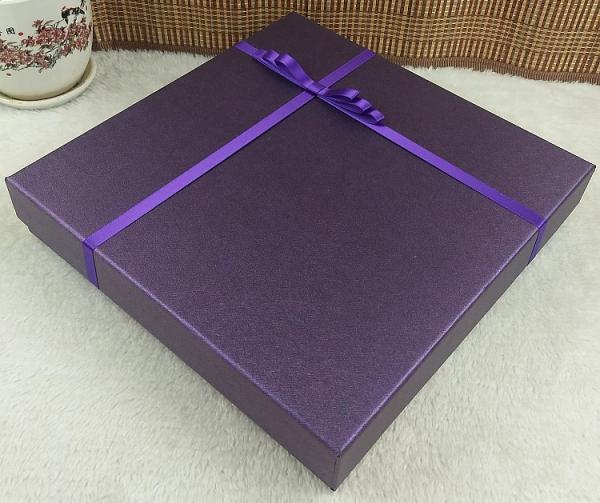 Custom Large Square Gift Box Purple Rigid Packaging For T Shirts Albums A4 Books Frames