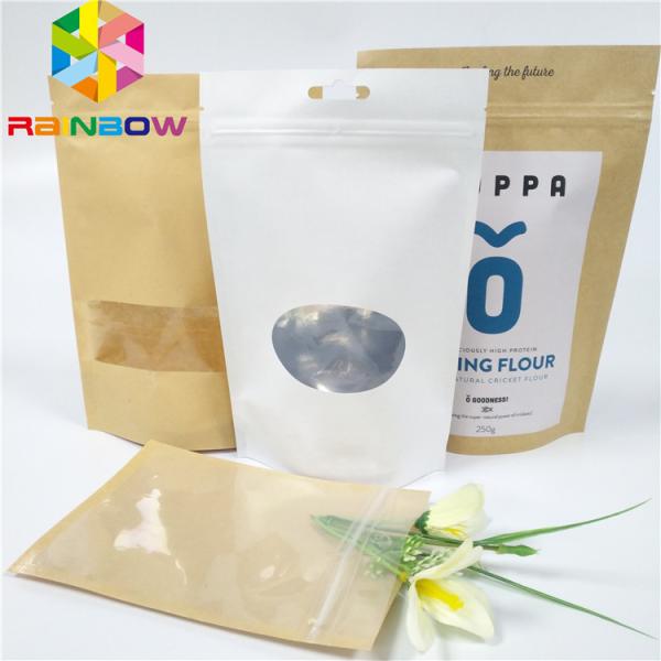 Custom printed paper packaging bag for food  stand up zipper pouch paper bags
