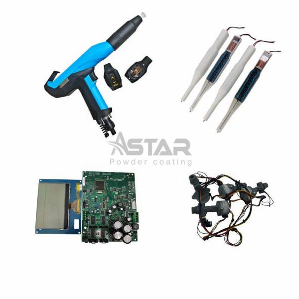 Blue Electrostatic Powder Coating Gun , Manual Powder Coating Gun