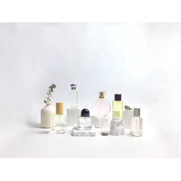 Glass Perfume Bottling Oblate Round Transparent Bottle Portable Spray Bottle