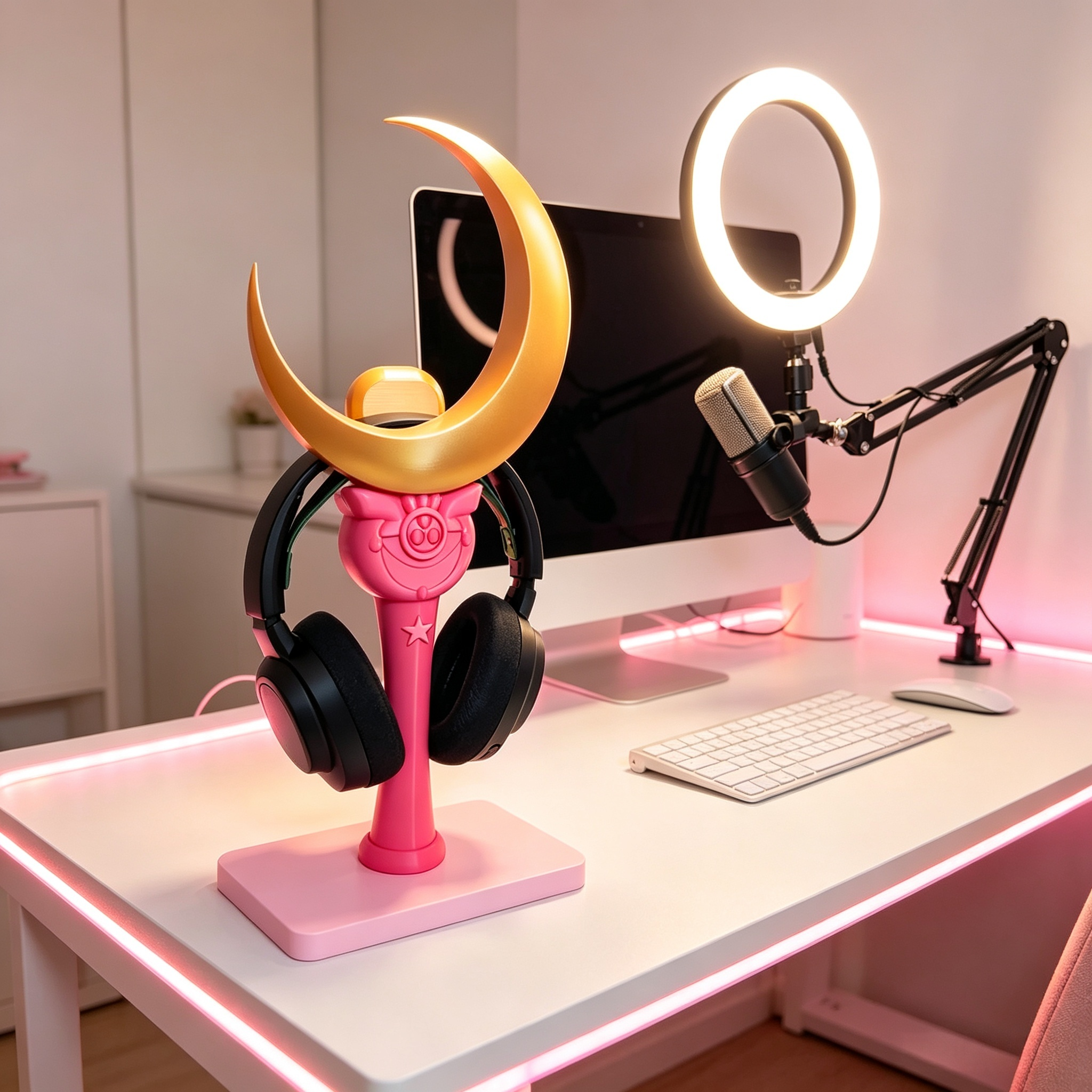 Cute Gaming  3d Print Products Sailor Moon Magic Stick Headset Stand For Desk Storage