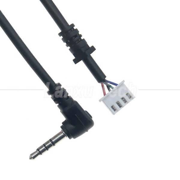 OEM Customization 90 Degree Angle 4 poles 3.5mm TRRS Audio Stereo Jack to JST XH PH SH VH MX Connector Cable