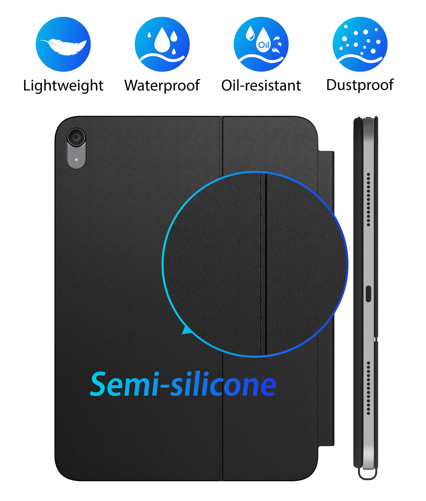 Ultra Slim PU Leather Tri-Fold Magnetic Smart Folio Keyboard Case for iPad 10.9 11 Inch