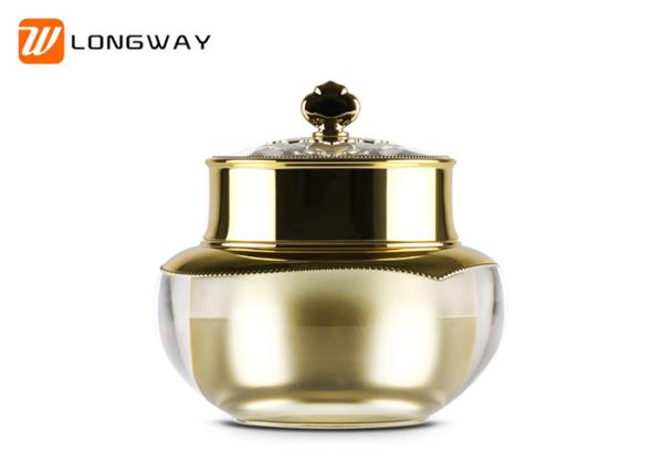 Delicate Plastic Cosmetic Jars With Metal Crown Lid Lotion Usage Irregular Type