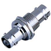 Silver Color Female BNC Cable Connector , BNC Bulkhead Adapter Front Mounted