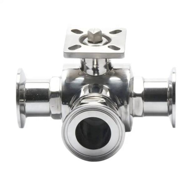 Гигиенический санитарный трехчленный шаровой клапан с кованой конструкцией и зажимным соединением в CF8M SS