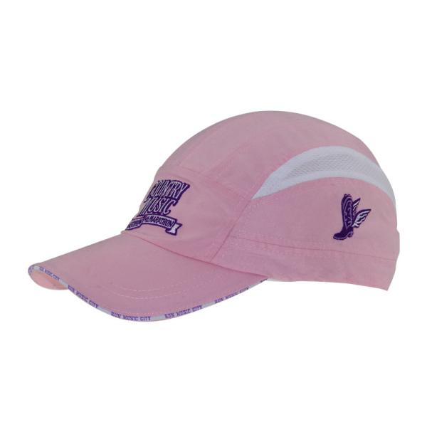 Hermosos sombreros de entrenamiento rosa para mujeres sombreros de correr bordados a medida certificados SEDEX