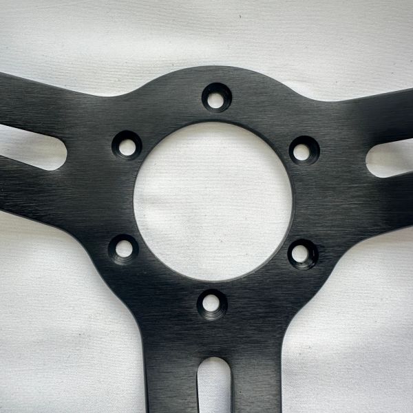 DELUXON Universal Red  Suede Racing Steering Wheels 350mm/70 MM Dish 6 Bolt With Black Stitching Black Spoke 
