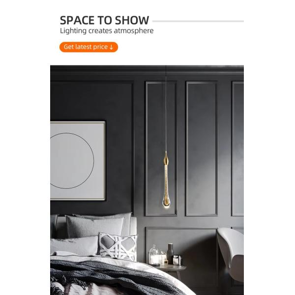 Elegante LED lujoso Cristal lámparas de agua lámparas de gota Dormitorio moderno bar simple Decorativo lámpara de luz de candelabros colgantes