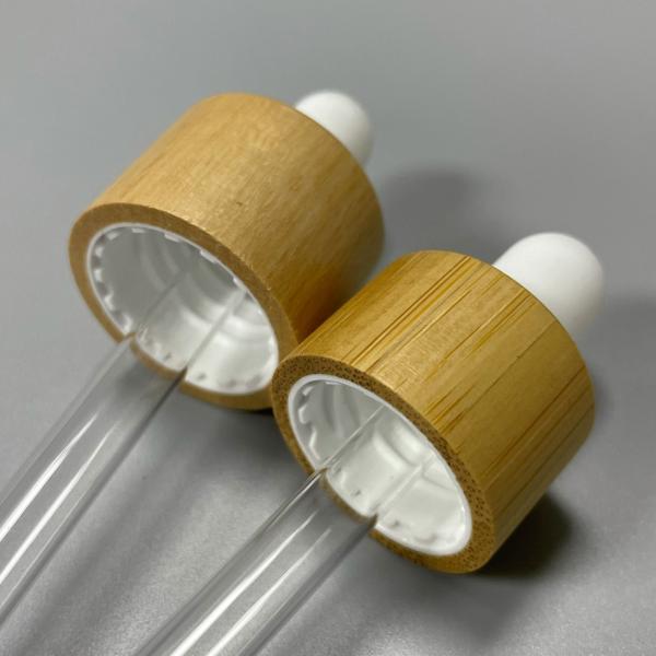 Special Decoration Bamboo Cover Wood Cap 24/410 28/410 Dropper Set Glass