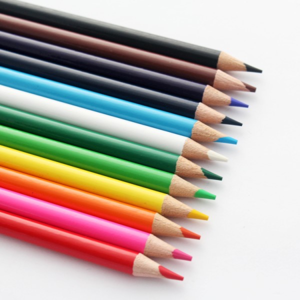 Factory direct 7 inch 12 pcs HEX paper tube kids high quality soft wood color pencils